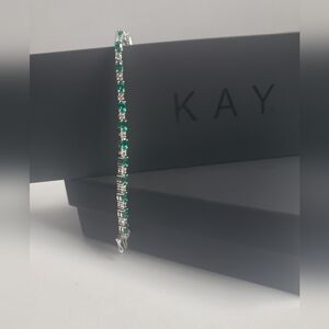 Silver and Green Bracelet